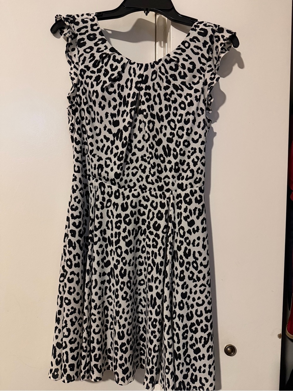 Express Girls' Black and White Leopard Print Swing Dress